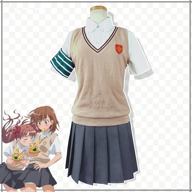 Misaka Mikoto Shirai Kuroko Costume HSIU Toaru Kagaku no Railgun Cosplay School Uniform Halloween