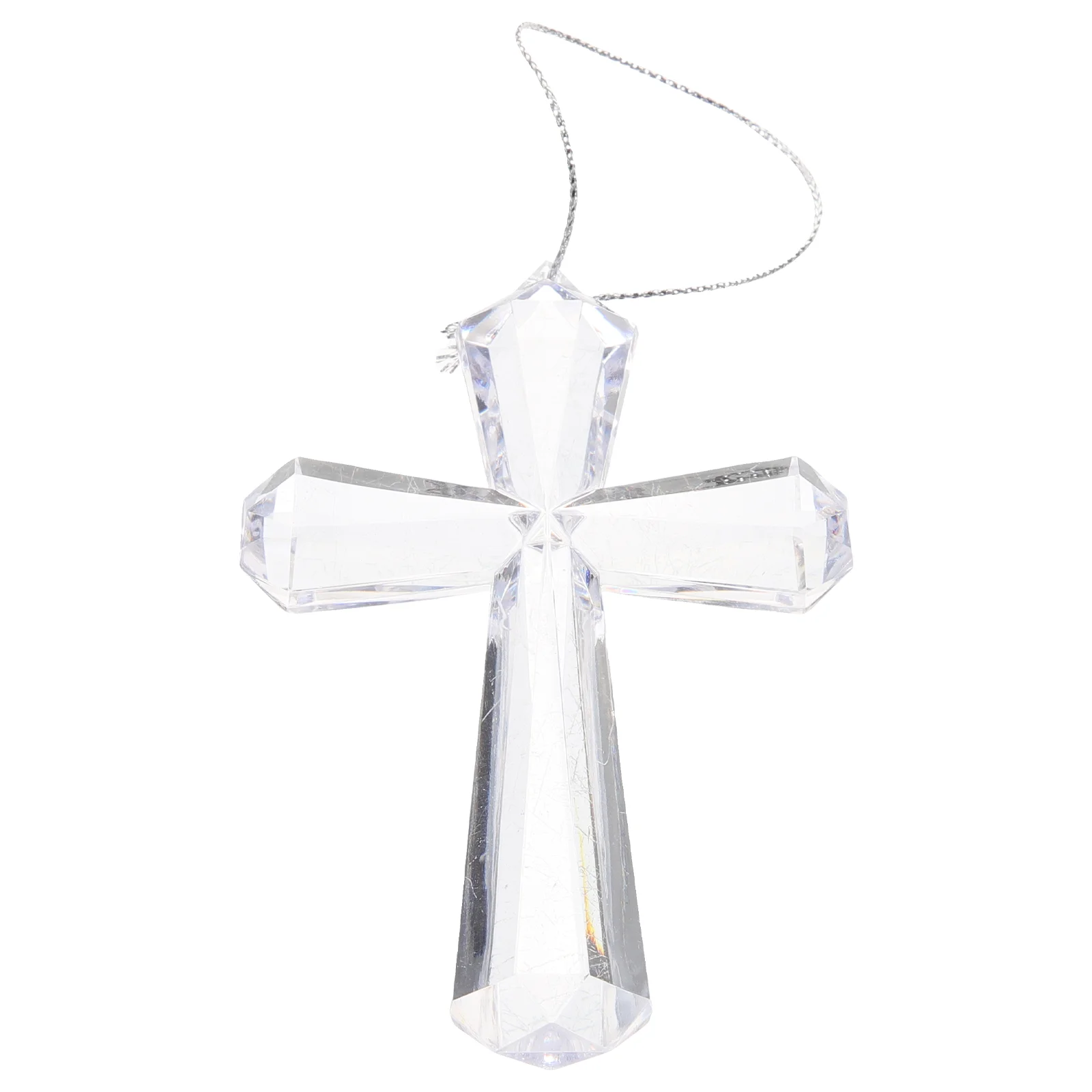 Jesus Tree Ornaments Transparent Cross Christmas Pendant Neutral Home Decor Decorations Festoon