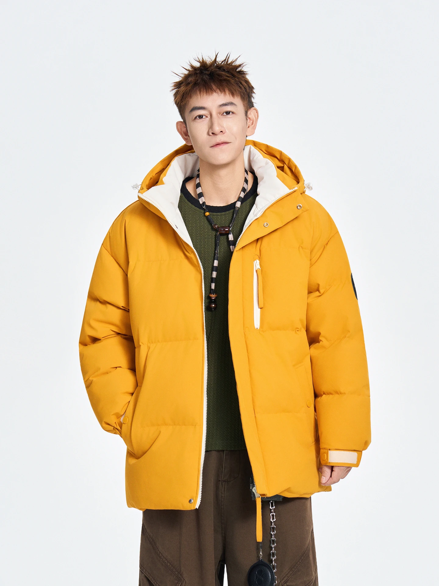 

Зимняя хлопковая куртка Thiened для мужчин, повседневная, теплая, в стиле ретро, парная, с капюшоном, из хлопка и полиэфирного волокна, на молнии