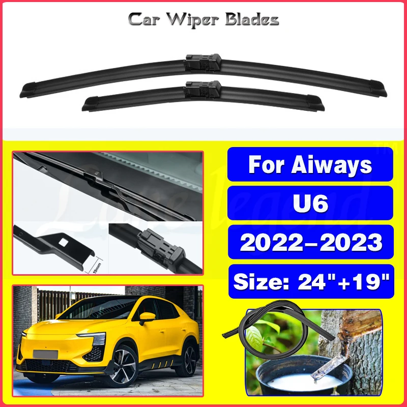 

Front Wiper Blades For Aiways U6 PRIME Electric SUV Coupe 2022 2023 Car Accessories Front Windscreen Wiper Blade Brushes 24"+19"