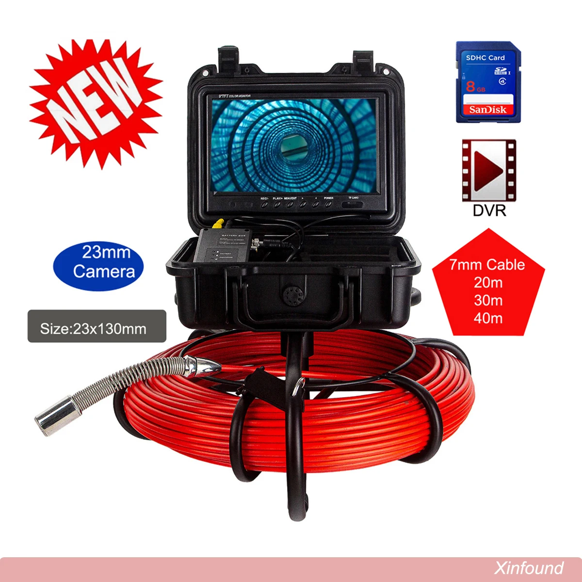 Type C 7mm Rigid Fiberglasses Cable With Connector For Syanapan and VEVOR Brand Pipe Inspection Snake Camera