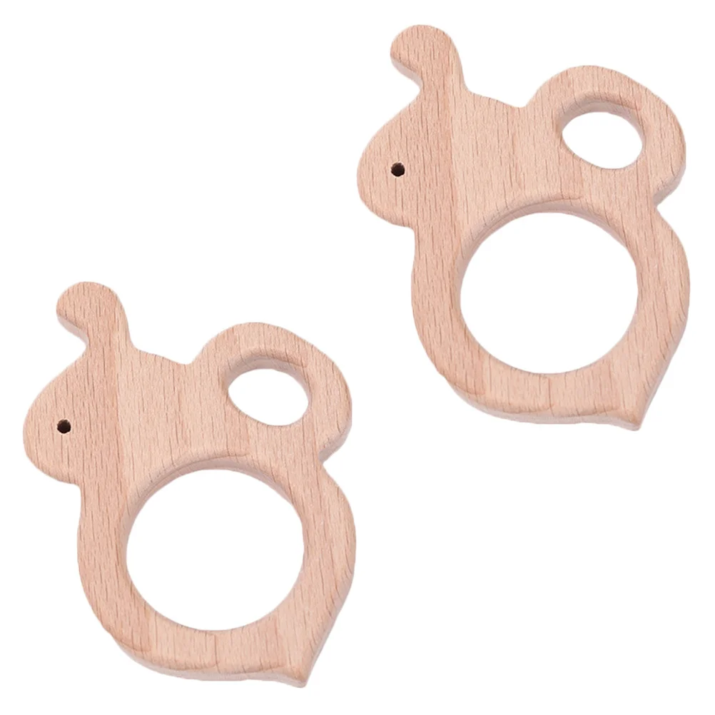 2 قطعة عضاضة خشبية على شكل نحلة، عصا تسنين للرضع، قضيب طحن من الخشب الطبيعي، عضاضة أطفال على شكل حيوانات كرتونية