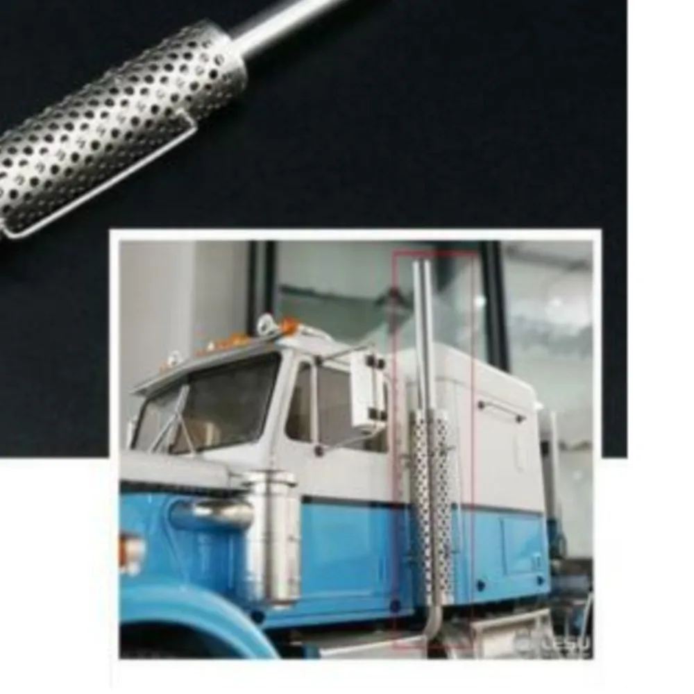 

US Sale LESU 1/14 RC Model 1pair Metal Chimney for DIY TAMITA Car Truck Upgrade DIY Part