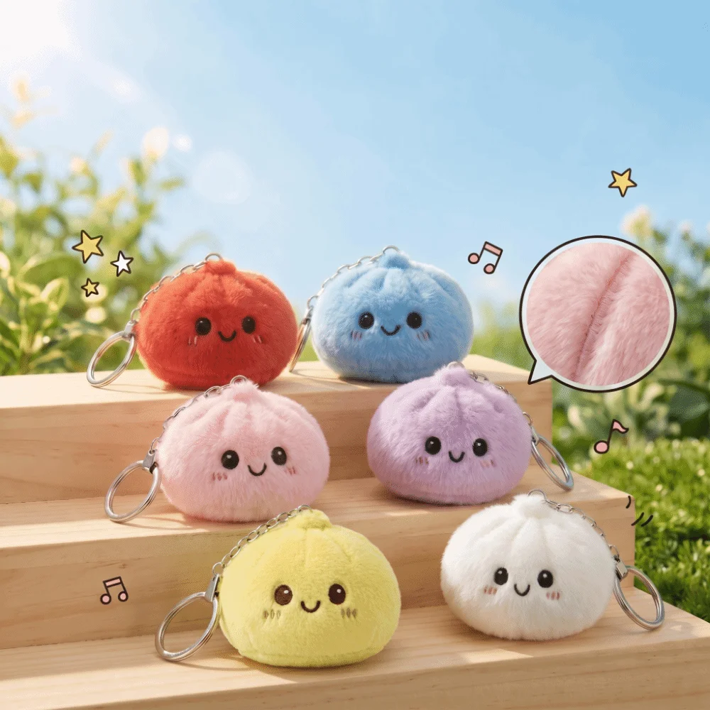 Steamed Buns Squishy Keychain Soft Fluffy Simulated Steamed Buns Squishy Keychain Cute Steamed Buns Steamed Buns Keyring