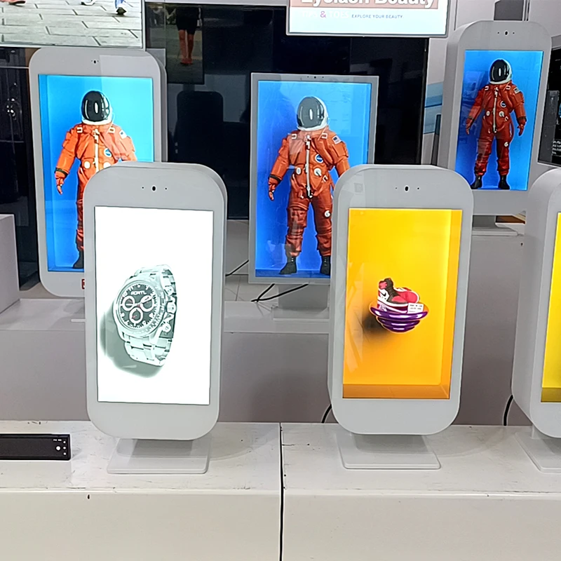 

21,5 32-дюймовый сенсорный ЖК-экран 3D-голограмма Прозрачный рекламный дисплей Хобокс с камерой и микрофоном