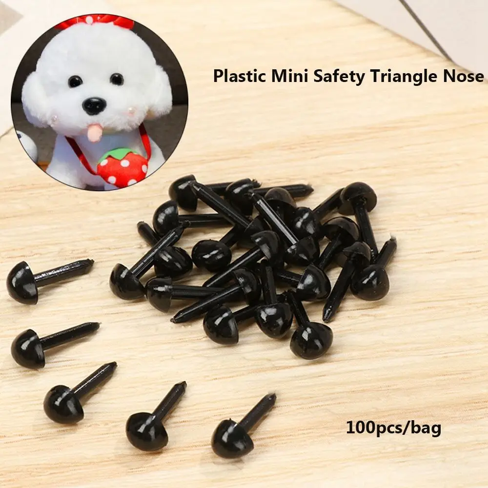 100pcs/bag Accessories Mini for Teddy Dog Black Safety Triangle Noses Plush Doll Eyes Stuffed Doll Eyes 4.5X5.5MM