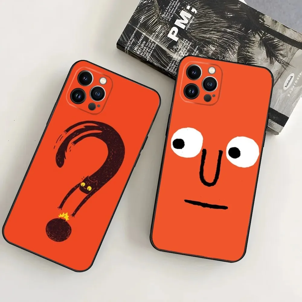 

J-Jean Jullien Phone Case For iPhone16,15,14,13,12 Mini 11 Pro XR,X,XS,MAX 7,8 Plus Silicone Cover Soft Black