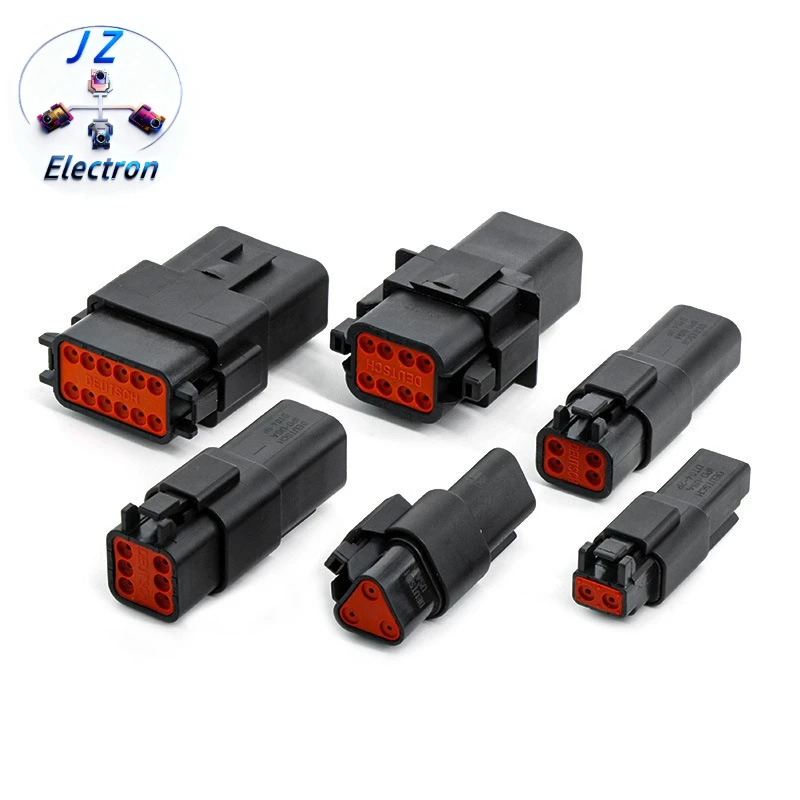 1PCS/SET 1SET Automobile Black 2/4/6 Hole DT06-2S-E004 waterproof connector DT04-6P-E004 With terminal