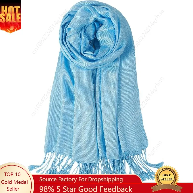 

Pashmina Feel Shawl Wraps for Women Evening Dresses and Wedding Cover Up Formal Soft Silky Rave Scarf Elegant