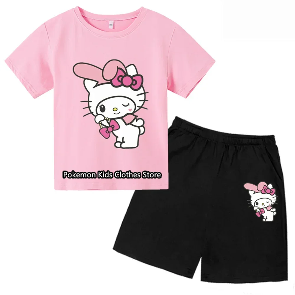 Kids My Meoldy T-shirt Set Clothing Print Boys Clothes Girls Baby Short sleeved Top+Shorts Birthday Gift Sports Party Casual Set