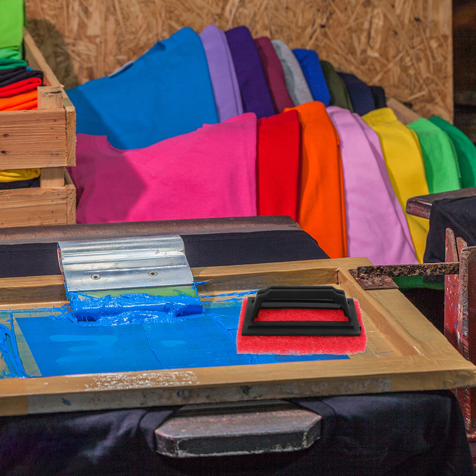 

3pcs Cleaning Brush for Screen Printing Ink Remover Durable Sponge Material Compact Storage Green Silk Scrub Pad Art Supplies