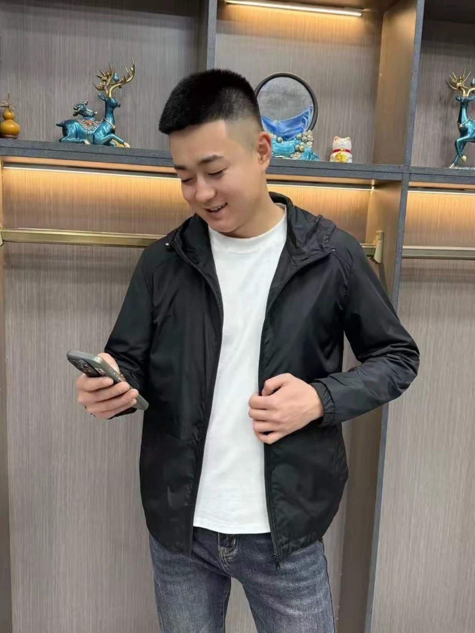 

Повседневная мужская куртка с капюшоном, модная, универсальная, для отдыха, простая в сочетании, из полиэстера, с длинными рукавами