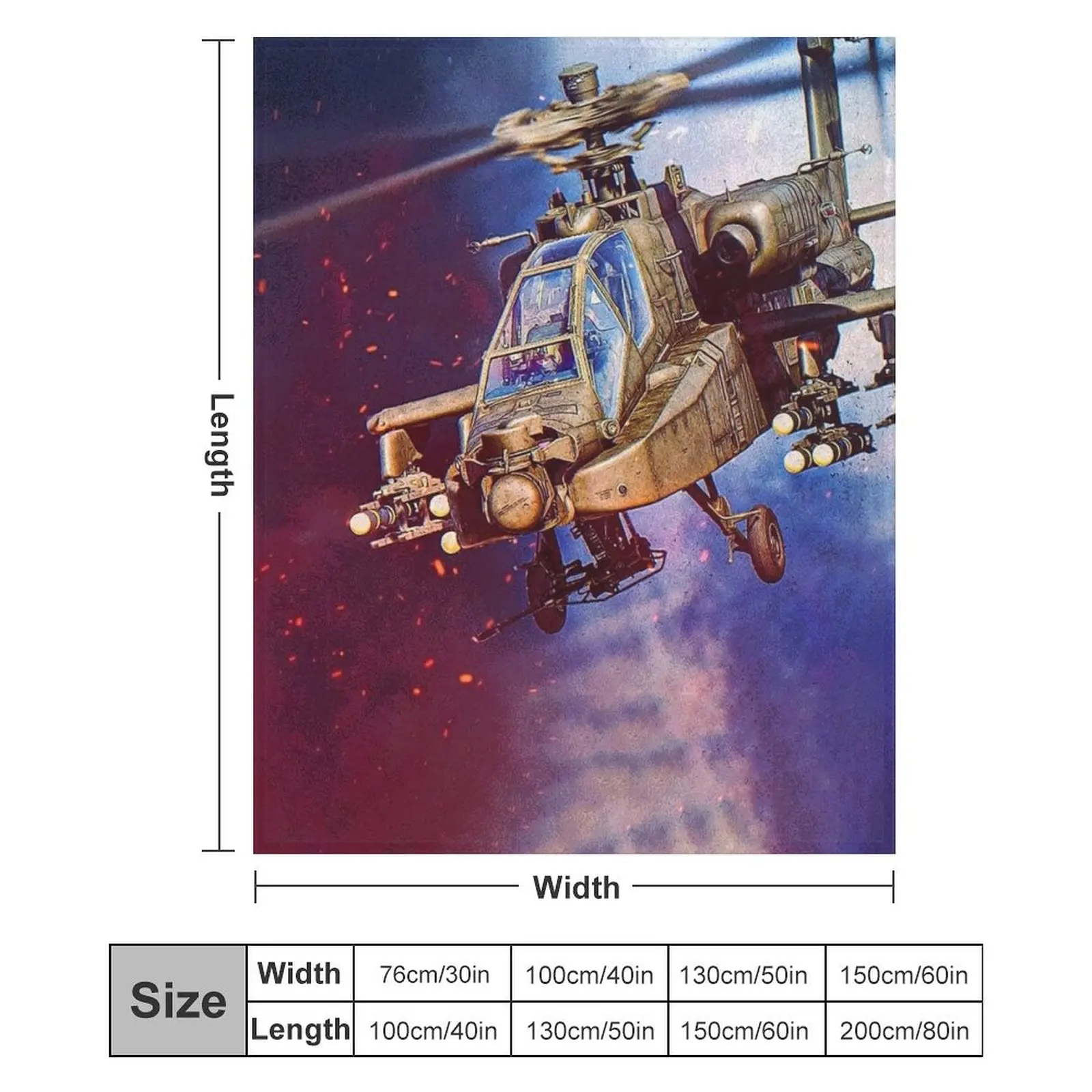 AH-64D Apache Helicopter Throw Blanket Soft Beds Retros Bed linens Blankets Sofas Of Decoration Blankets