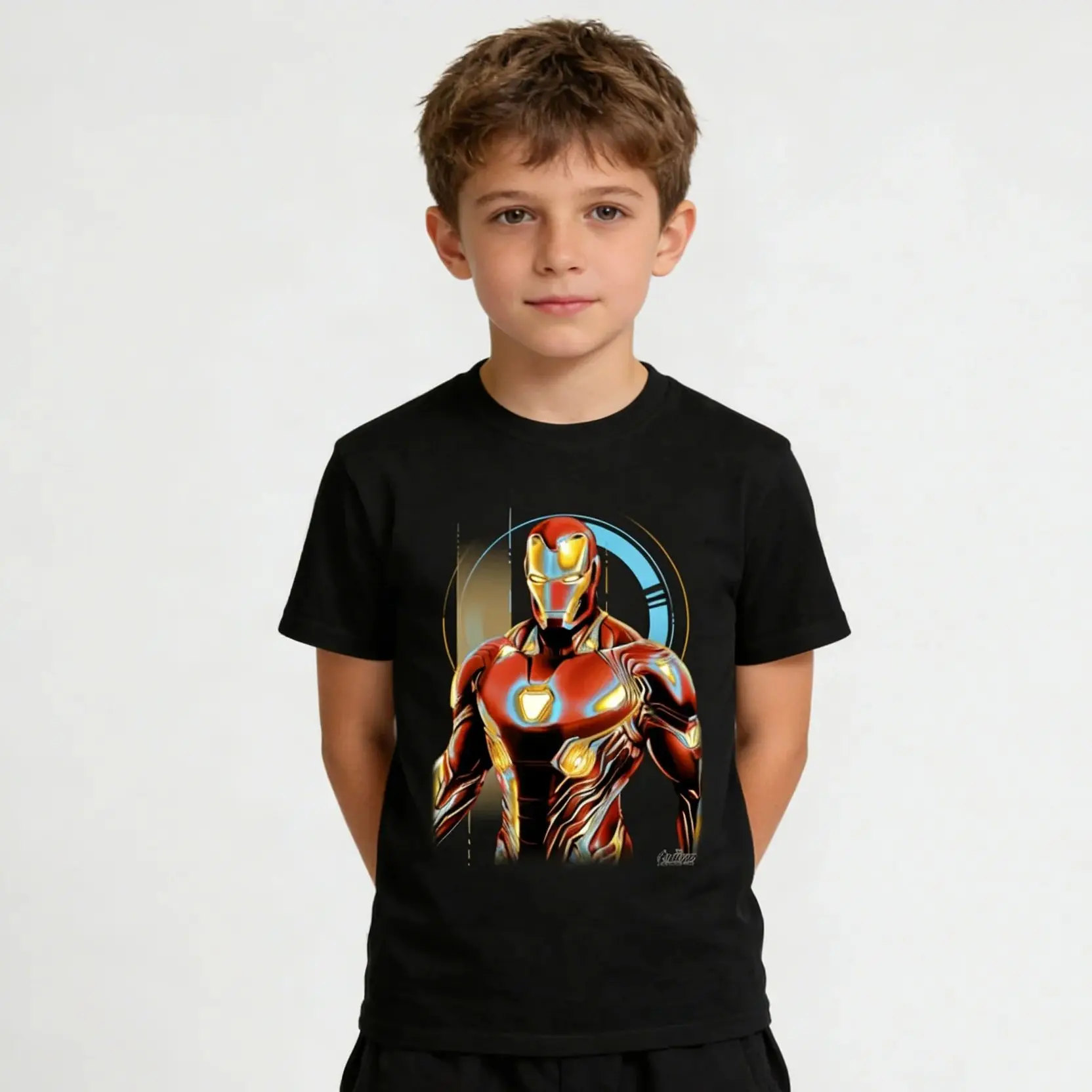 2026 sommer Neue Marvel Iron Man 3D Druck männer T shirt Super Große Top Casual Schwarz erwachsene Eltern kind kinder schnell trocknend T-shirt