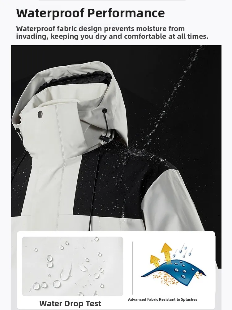 

ex Свободный крой, повседневное пальто Jaet, осень 2023, новое водонепроницаемое пальто из полиэфирного волокна, длинное пальто с капюшоном на молнии для Ou...