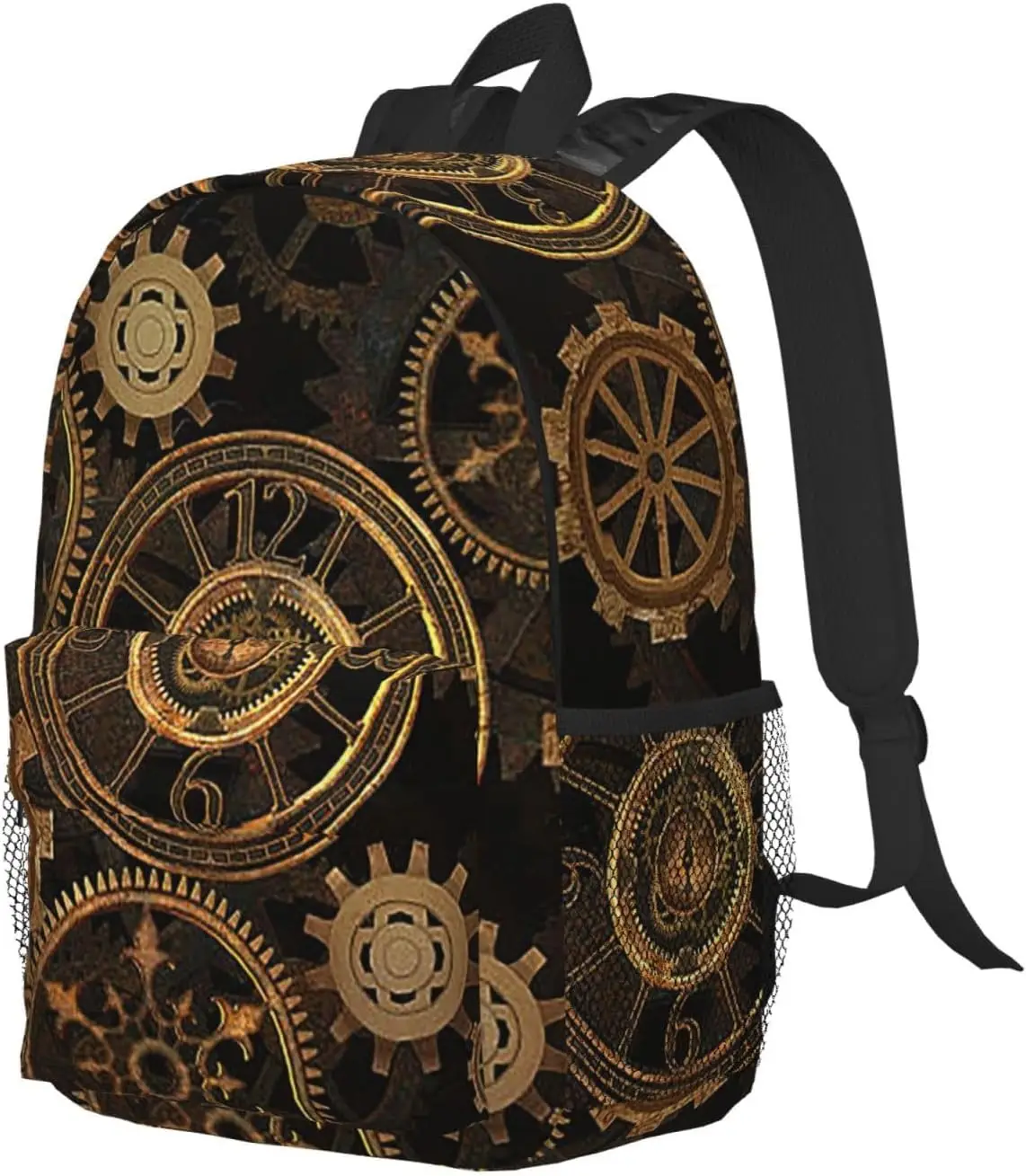 Gears Clock Bronze Century Print Adults Backpack Lightweight Backpacks for Hiking Work Laptop Backpack Men Women