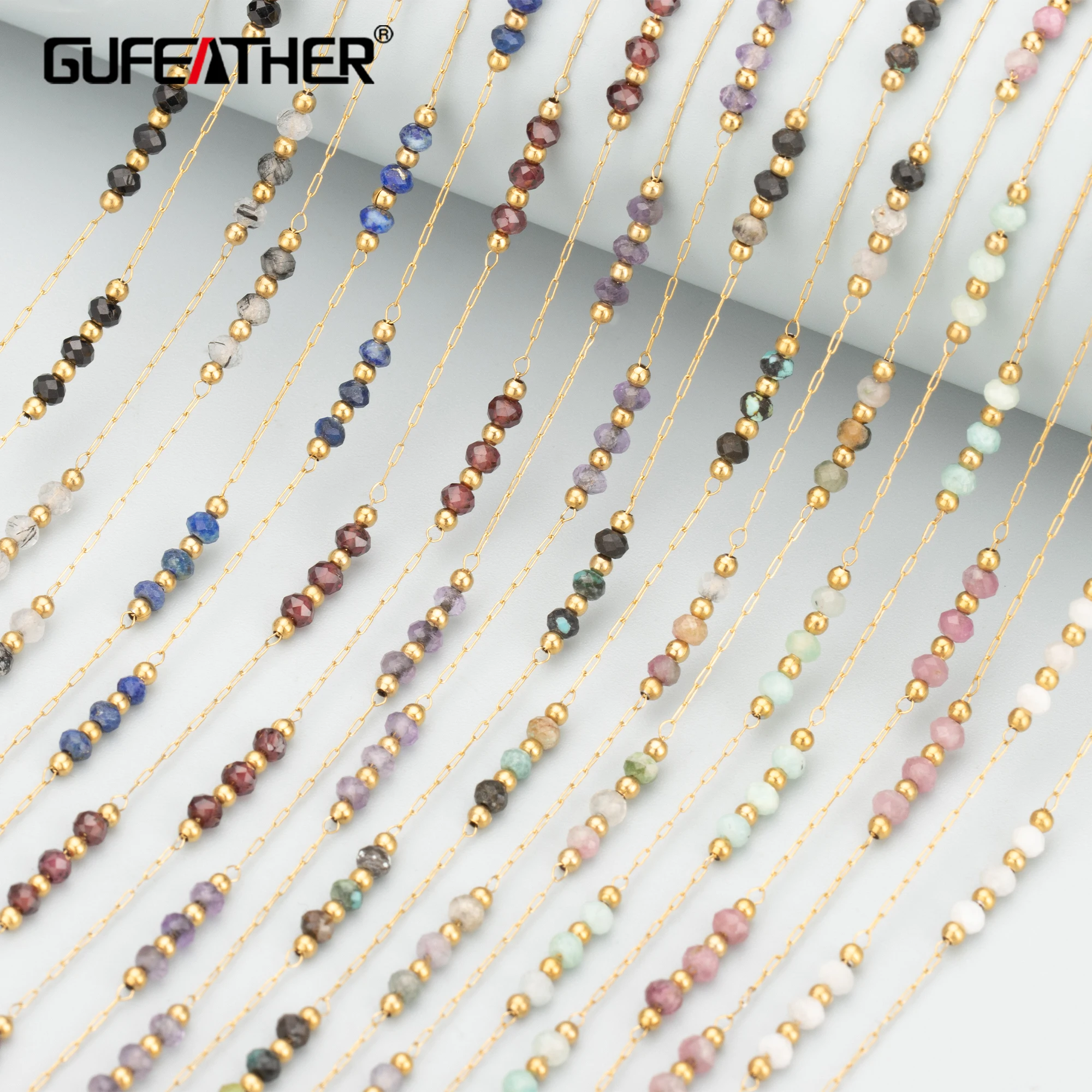 GUFEATHER,1m/lot,C311,diy chain,stainless steel,natural stone,jewelry findings,hand made,jewelry making,diy bracelet necklace