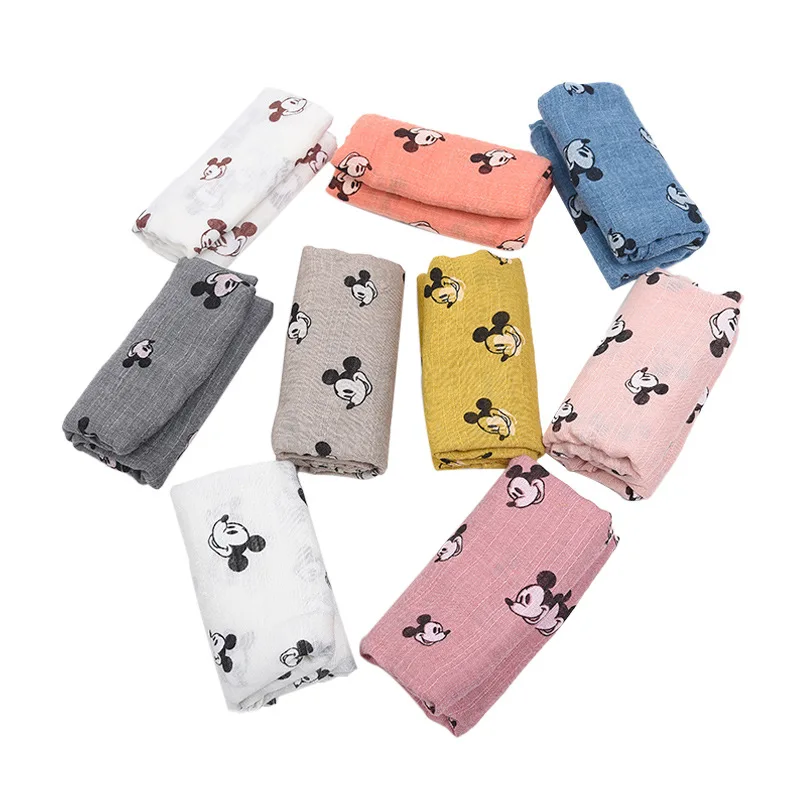 

Miniso осенне-зимний новый корейский детский шарф из хлопка и льна, теплый детский шарф с героями мультфильмов, универсальный длинный шарф