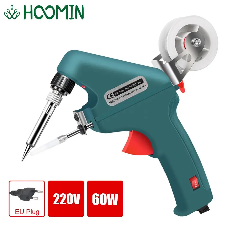 

EU 220V Automatic Tin Feeding Soldering Iron Gun Welding Machine 60W Electric Repair Tools Internal Heating Hand-held