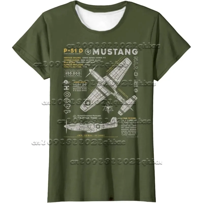 P-38 Éclair |   T-shirt d'été à manches courtes et col rond pour hommes, rétro P38 Fighter Jet imprimé de l'aviation de la seconde guerre mondiale, décontracté, séchage rapide