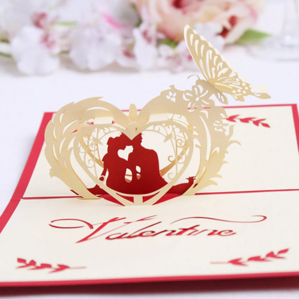 

Perfect 3D Greeting Cards Handmade Valentines Day Gifts With Envelope And Clear Bag For Anniversaries