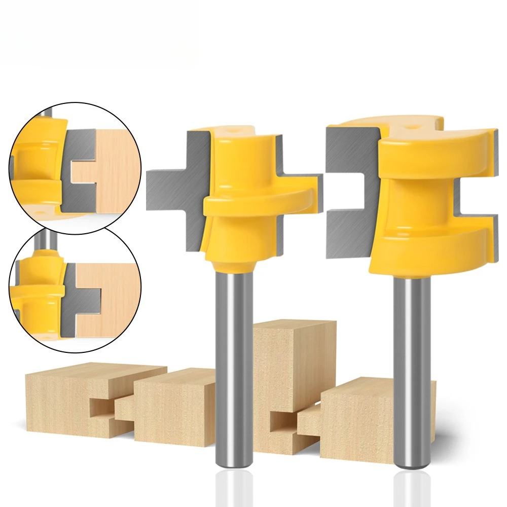 

2 шт., 6 мм, 1/4 дюйма, 8 мм, мини-фрезерный станок с язычком и канавками, набор линейных ножей, деревообрабатывающий резак, шиповый резак для деревообрабатывающих инструментов