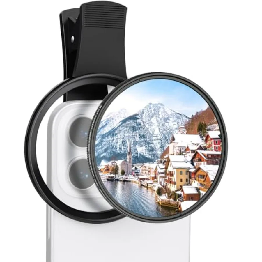 

67mm Clip-on ND2-32 Phone Camera Lens Filter Kit Multi-Coated Variable Neutral Density Light Reduction Filter for iPhone 16 15