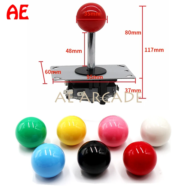 Copy SANWA Micro Switch Joystick DIY 33MM Shaft With Knob Round Top Ball 4/8 Way Fighting Stick PC PS3 Pandora Arcade Game Parts