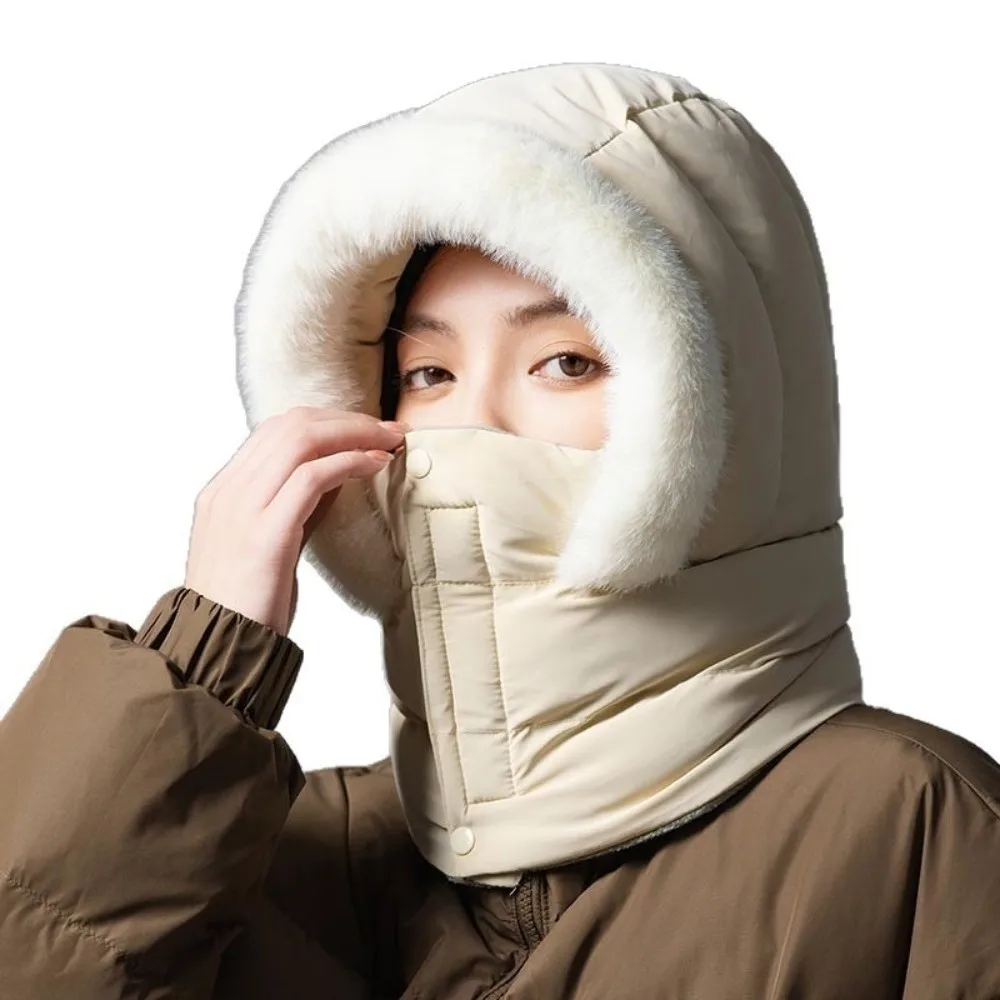 New Warm Scarf Mask Integrated Hat Windproof Breathable Helmet Cap Coldproof Waterproof Balaclava Autumn and Winter