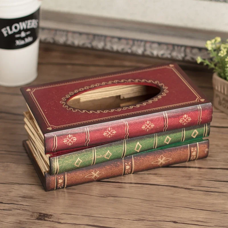 1 Piece of Vintage European Book Tissue Box with Creative and Elegant Design for Home Decoration and Convenient Tissue Storage