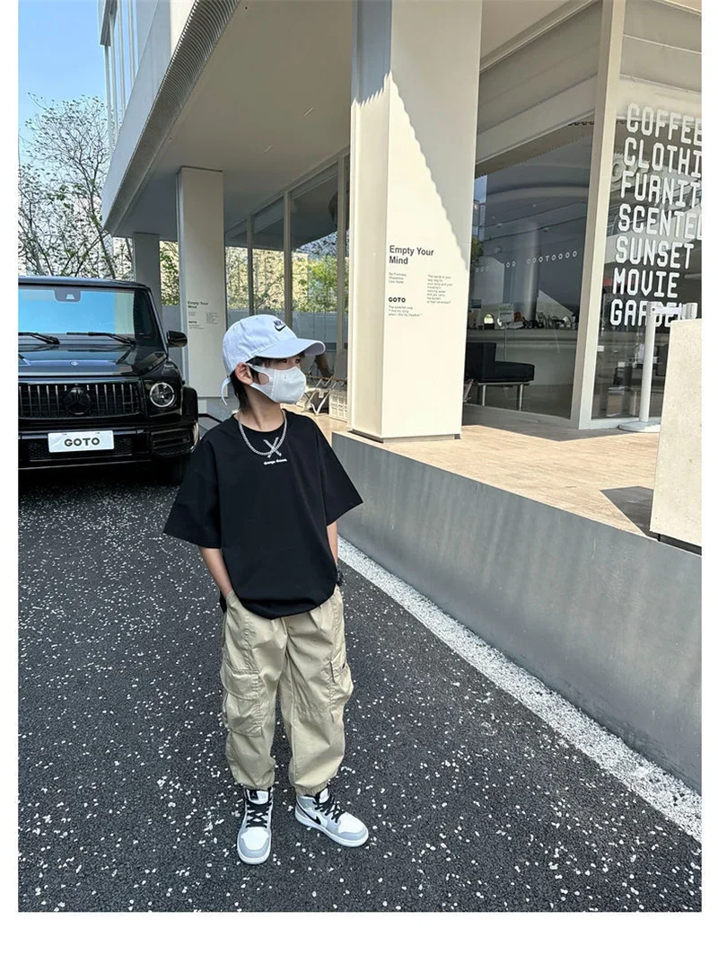 Boys Wear Hip Hop Pants Children Casual Streetwear Sweatpants Big Kids Clothes Spring Teenagers Joggers Straight Trousers 5-14Y