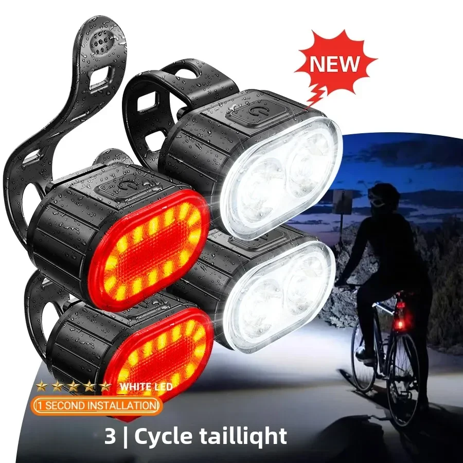 

Bicycle Lights Cycling Bicycle Front Rear Light Set Taillight Headlight MTB Waterproof Safety Warning Light LED USB Rechargeable