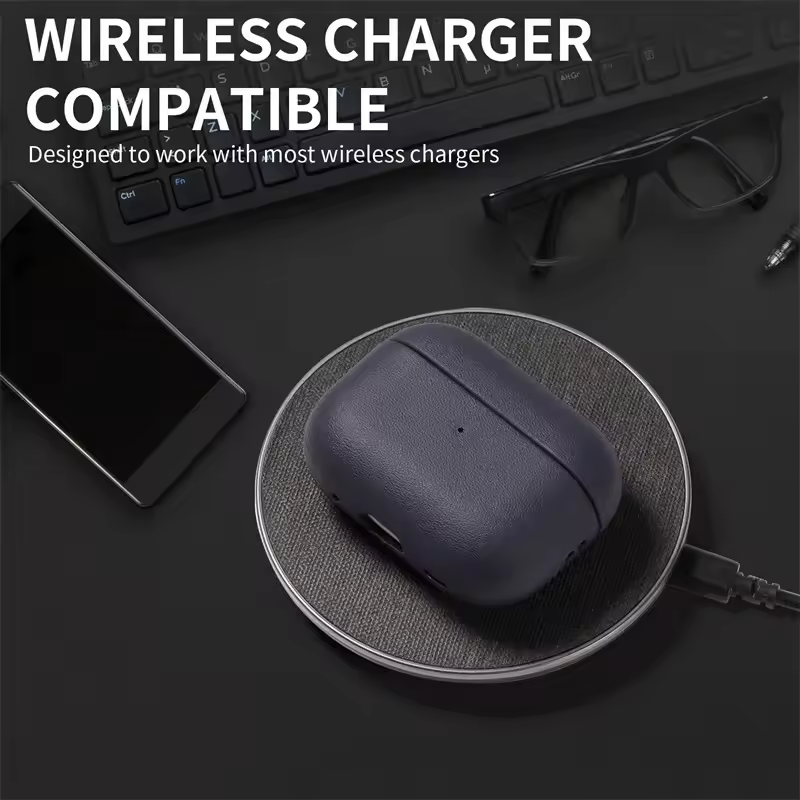Leather grain Case For AirpPods Pro 2 For Airpods Pro 3 Case Airpods 4 3 Apple Bluetooth Earphone Accessories Protect Machine - Image 5