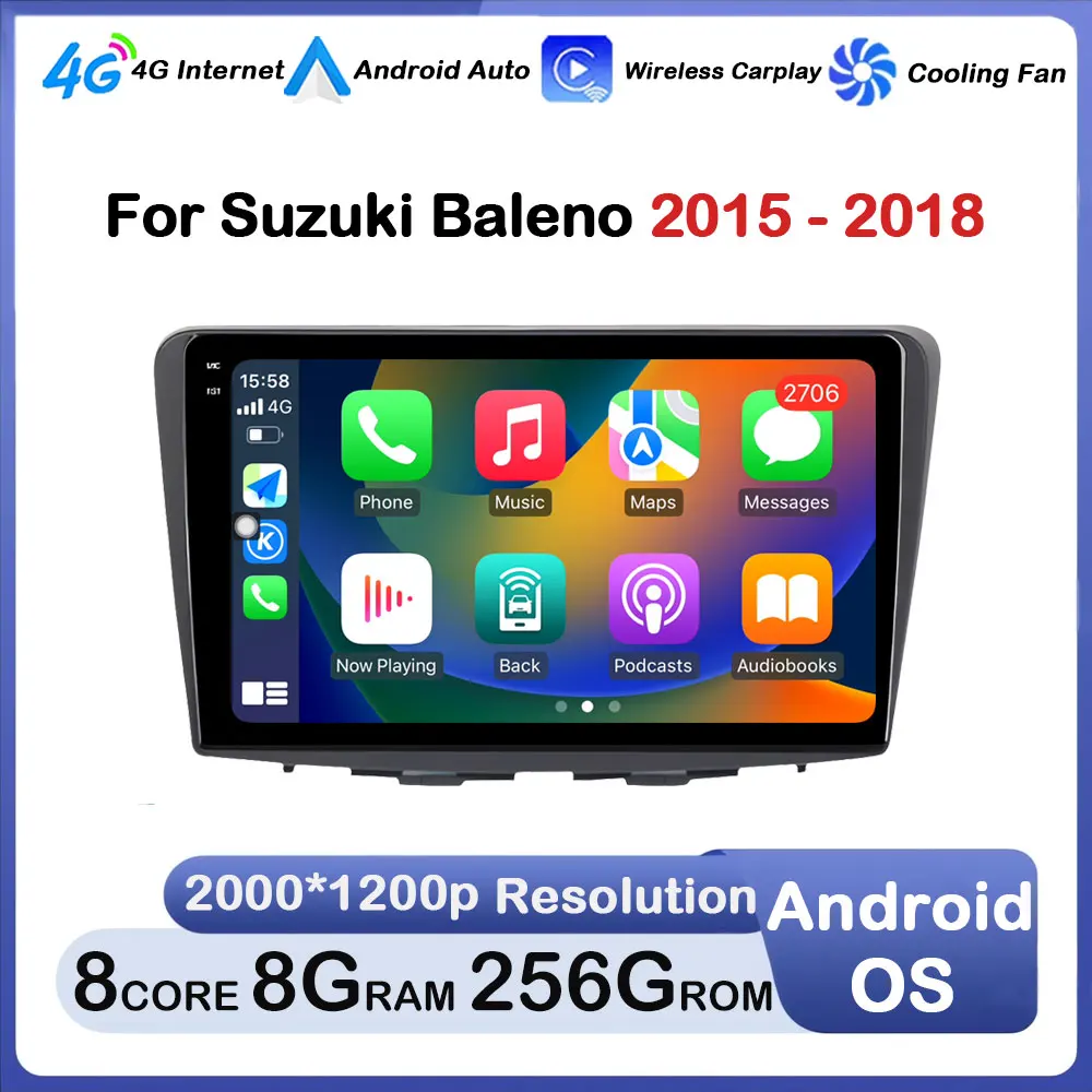 

Android OS for Suzuki Baleno 2015 - 2018 Car Radio Multimedia Video Player GPS Navigation QLED Carplay DSP WIFI Head Unit