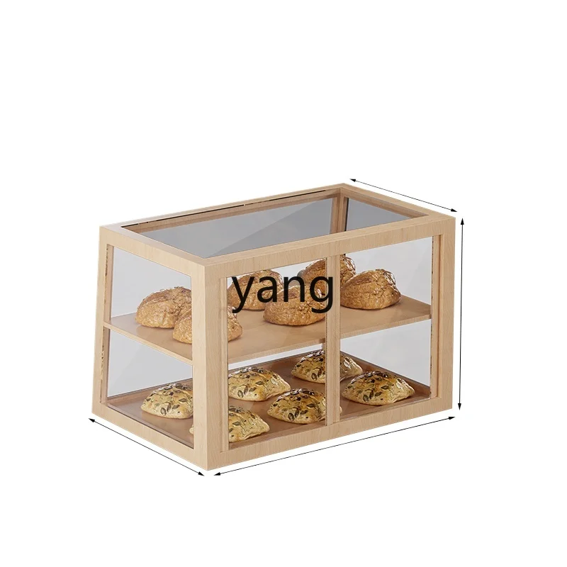 LTT solid wood bread display cabinet cake shop baking western dessert table display rack