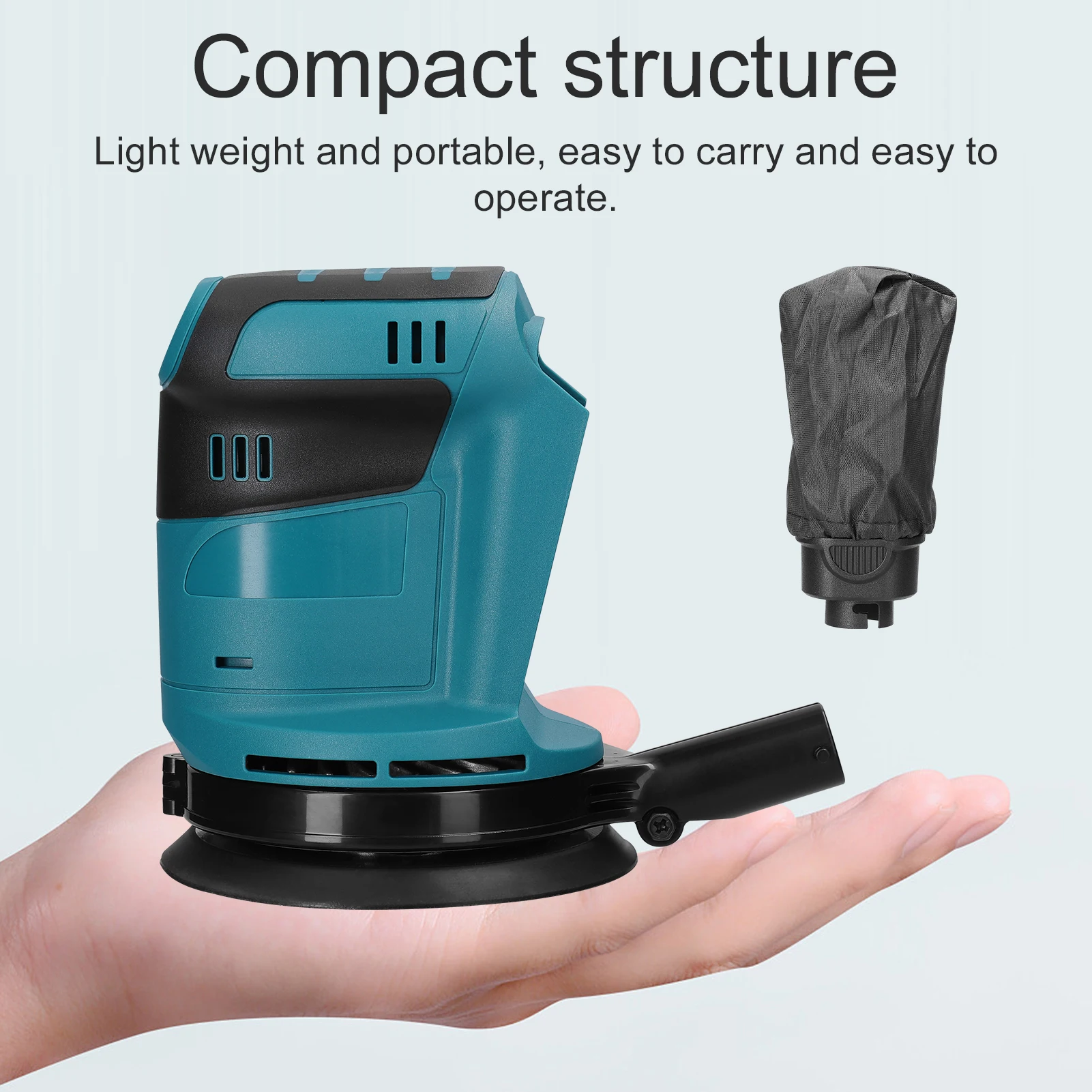 125mm Brushless Motor Cordless Orbital Sander Wood Grind Tool Electric Car Polisher Multifunctional Wood Metal Waxing Polishing