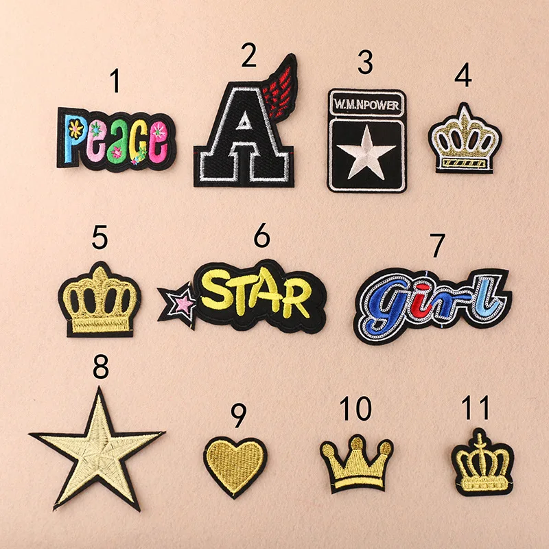 Golden Crown Patches on Clothing Embroidered Stripe for Clothing Military US Army Ironing Sewing Clothes Stickers Appliques