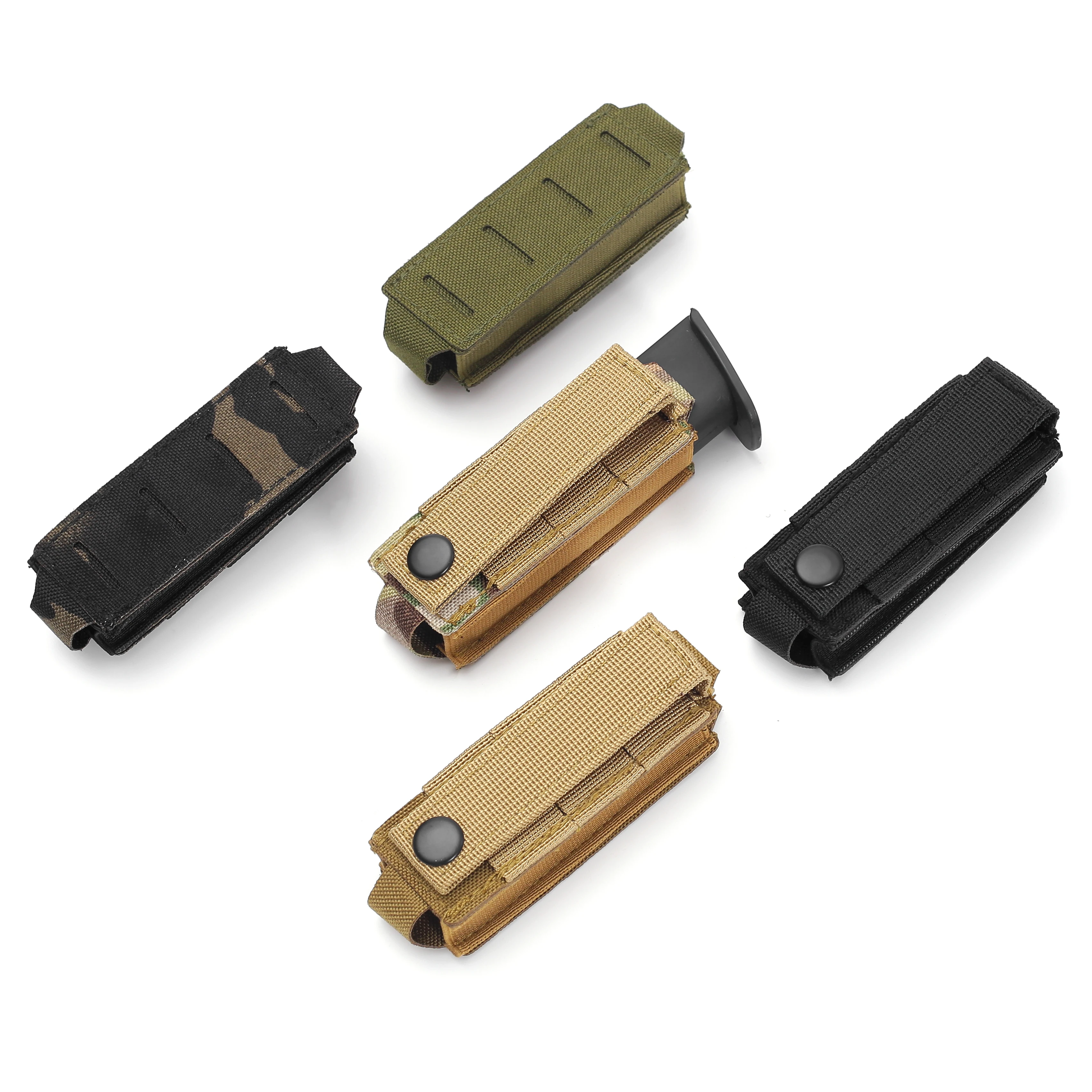 Laser Cut Molle 9mm Magazine Pouch for  17 M9 Single Mag Bag Flashlight Pouch Knife Holster Hunting Gear image 2