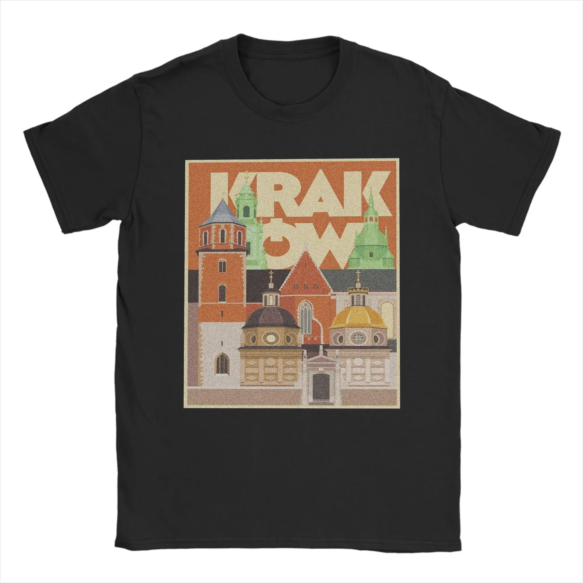 

Футболка Krakow City Poland, новинка, винтажная футболка с короткими рукавами, летняя хлопковая одежда с круглым вырезом, одежда оверсайз