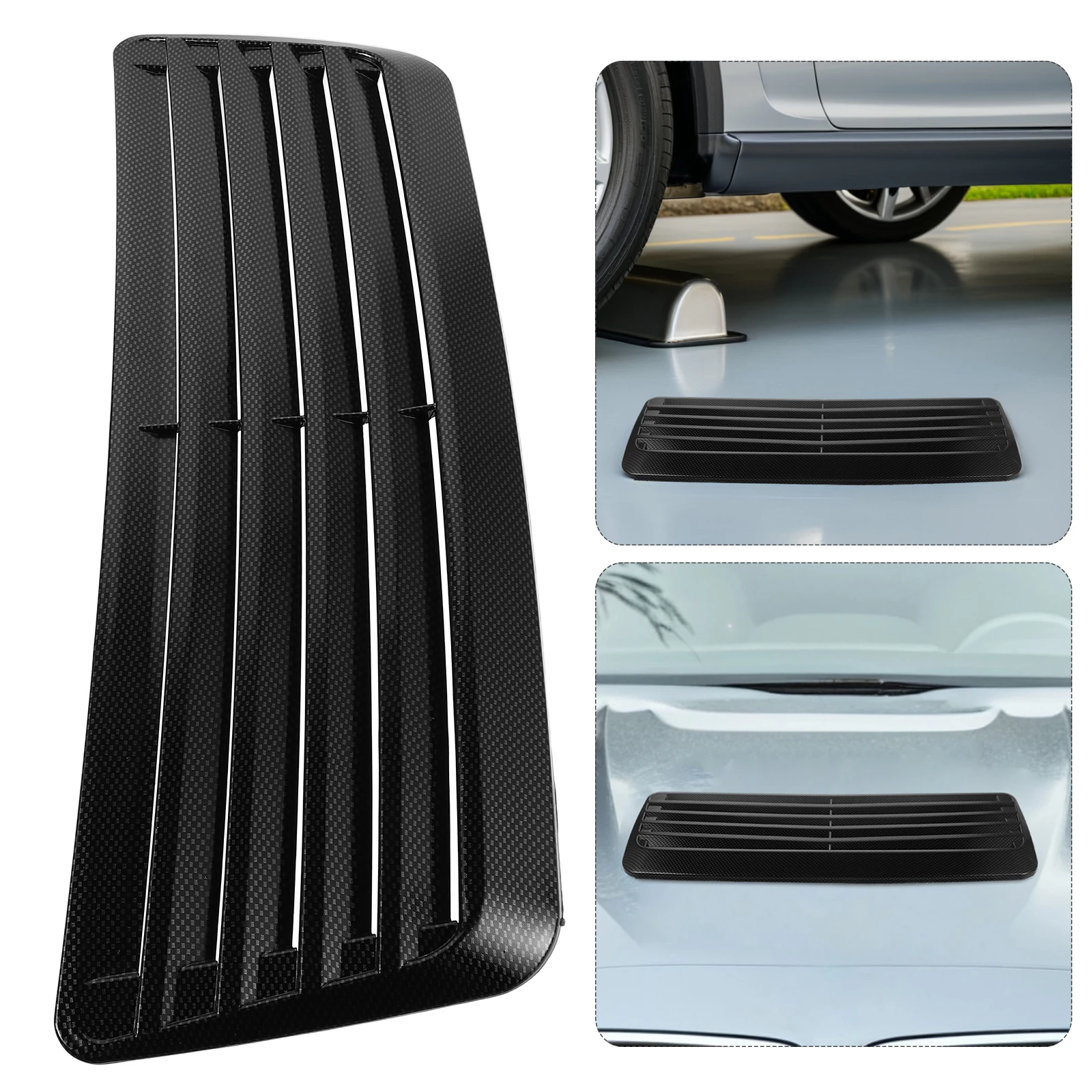 

Universal Scoop Vent Cover Engine Air Intake Trim Car Hood Ventilation Decoration Cooling Enhancement Aerodynamic Design Weather