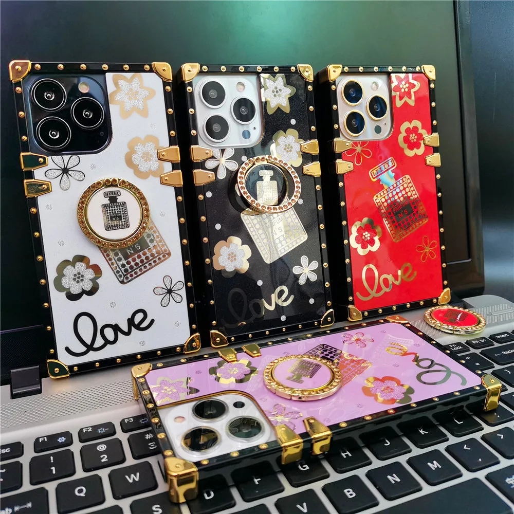 

Luxury Glitter Perfume Bottle Flower Pattern Retro Women Phone Case for Samsung Galaxy A56 A26 A16 A55 A15 A25 A35 A14 A36 A54