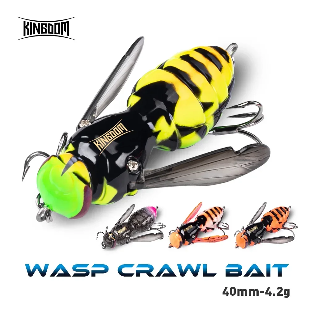 Kingdom Wasp Crawl Bait Artificial 4.2g 40mm Floating Insect Bionic Fishing Lure Swimbaits Hard Baits Bass Carp Pike Fishing