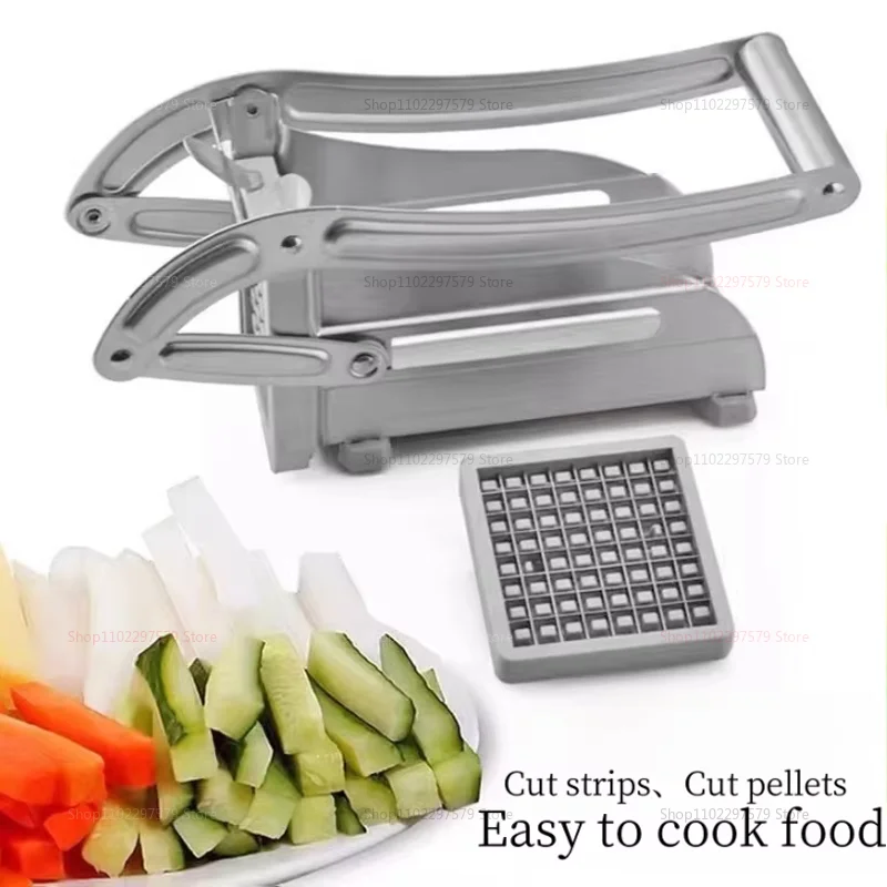 Multifunction Manual French Fries Slicer Steel Vegetable Cutter Tool Fast Cutting With 2 Blades For Home Kitchen Restaurant