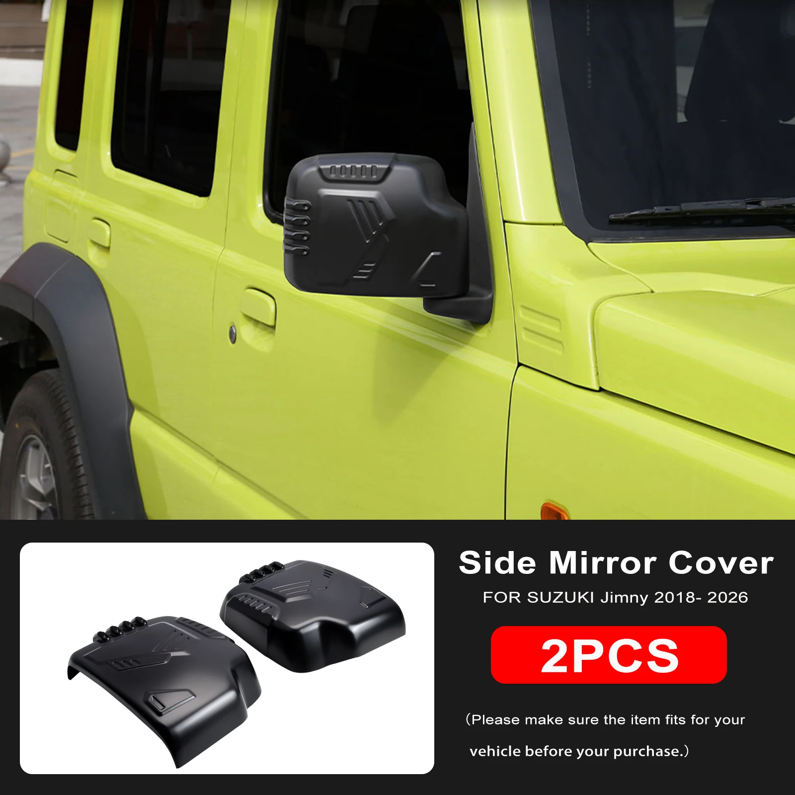 

New For Suzuki Jimny 2018 2025 Side Mirror Cover Shell Matte Black Universal Left Right 3 5 Door Compatible Accessories