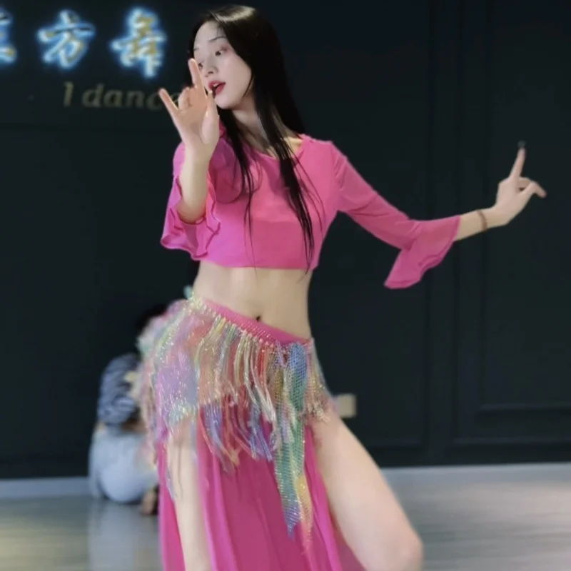 

New Belly Dance Suit for Women's Comfortable Breathable Mesh Set Adult Women's Belly Dancing Professional Practice Clothes