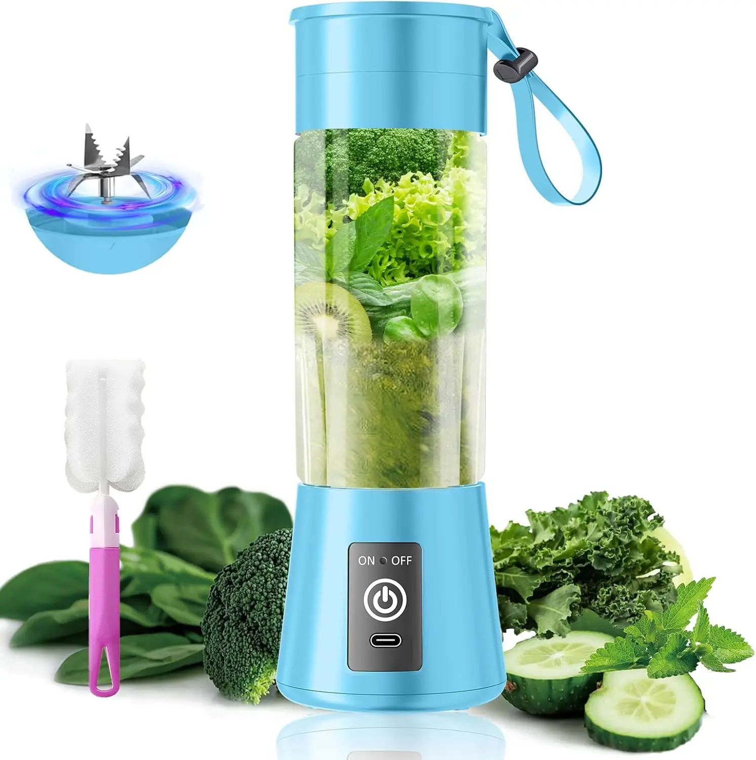 

Cordl Personal Portable Smoothie Blender 2025 Upgraded Mini Blender with 6 Blades, Type-C Rechargeable, 13oz BPA-Free Juice Cup