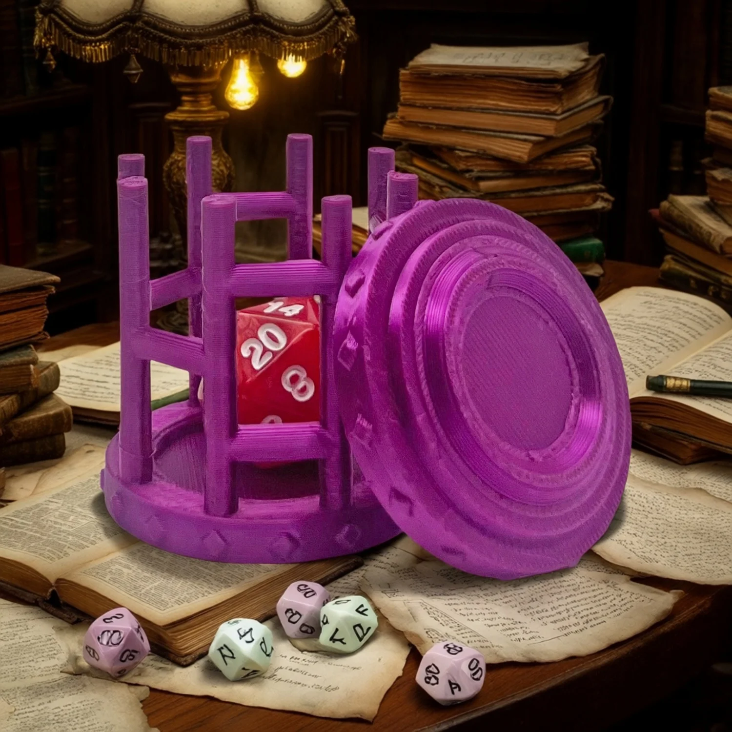 

Prison Theme Polyhedral Dice Storage Accessory for DND RPG Tabletop Games - Decorative Gaming Dice Cup