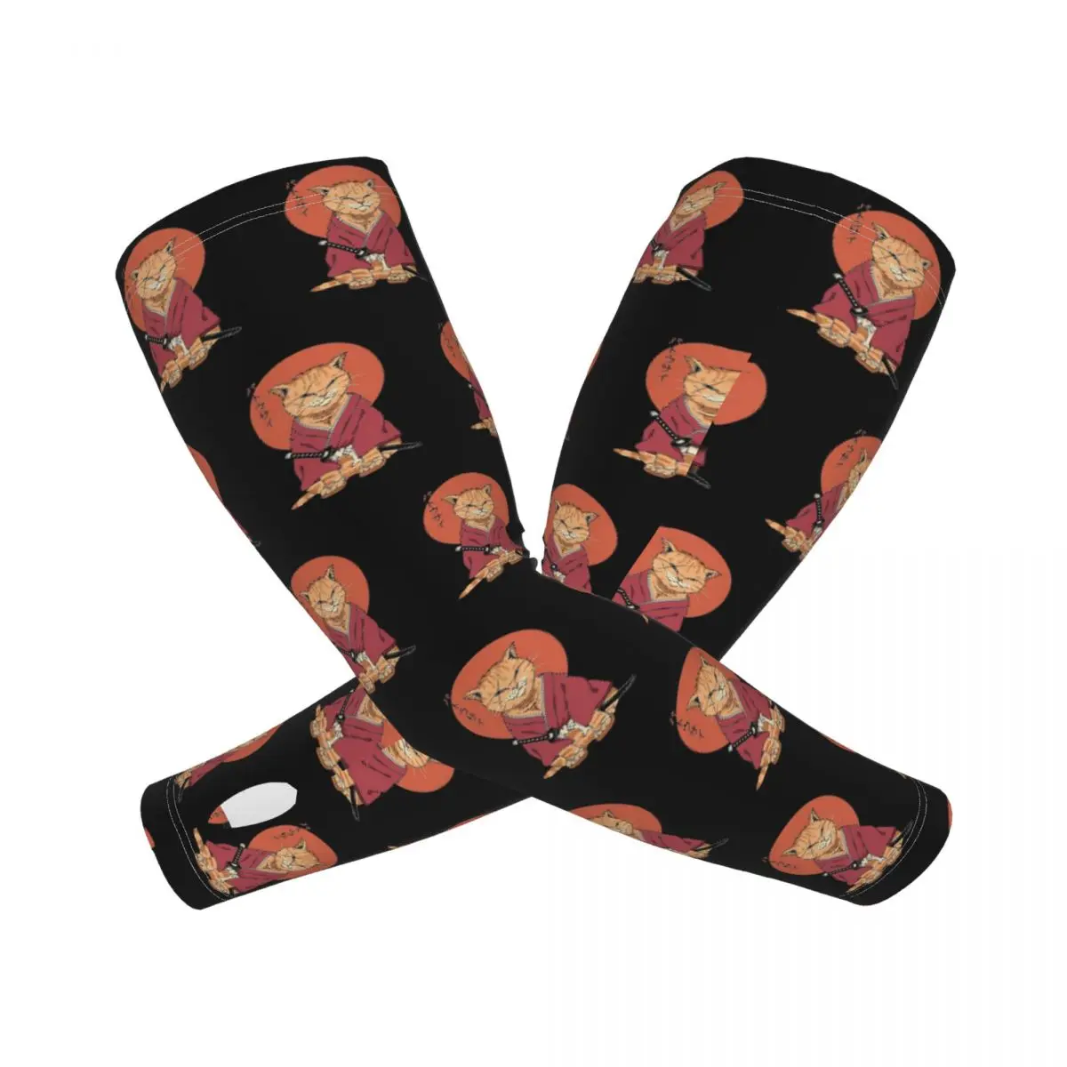 

Catana Cats Retro Samurai Yakuza Holder Outdoor Arm Sleeves Sun UV Protection Cover Summer Ice Silk Cycling Tattoo Sleeves