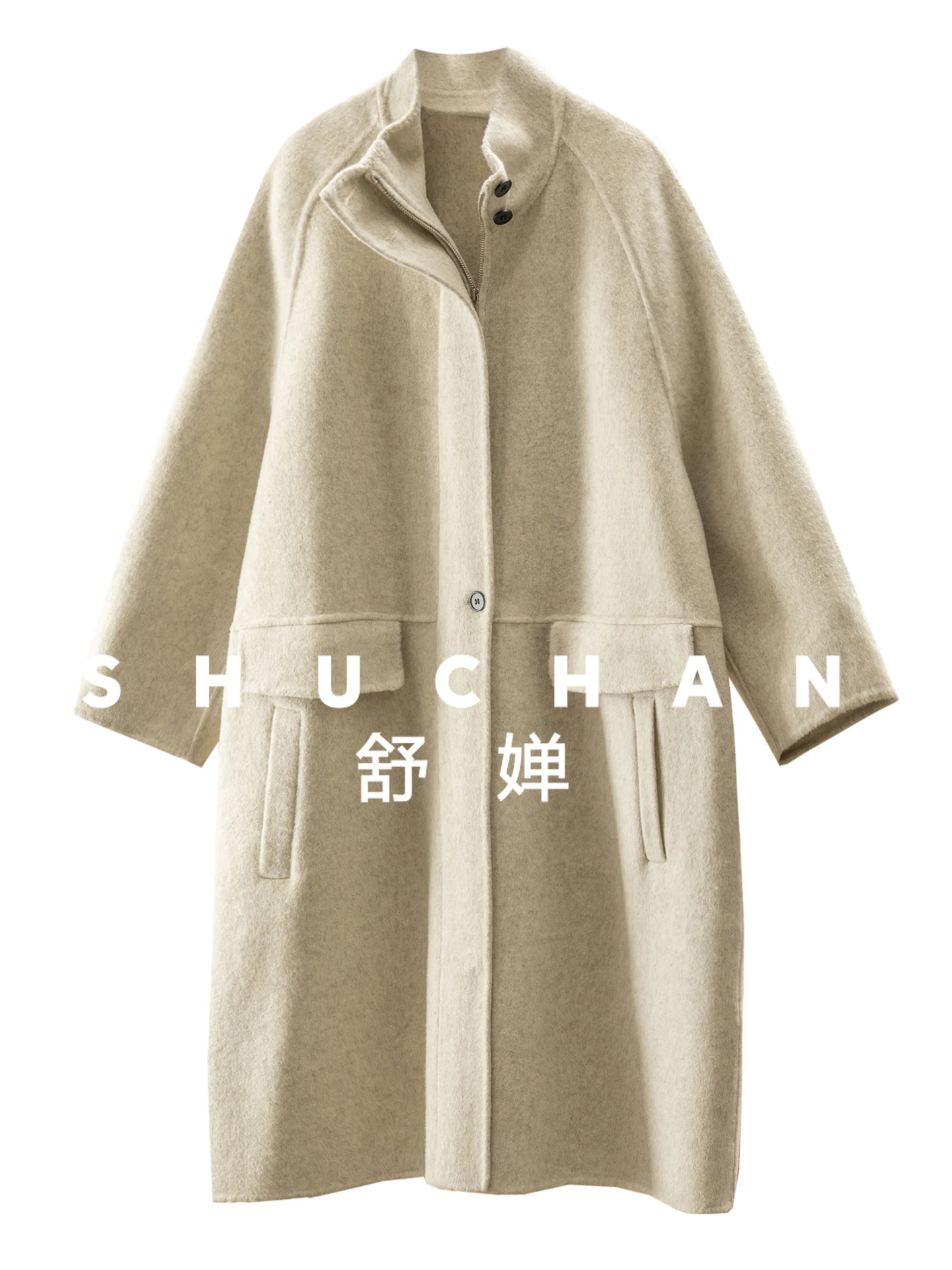 

Stand-up Collar 100 Wool Double-sided Woolen Long Coat Women's 08J6 Long Coat Women Casacos Femininos Inverno 2025