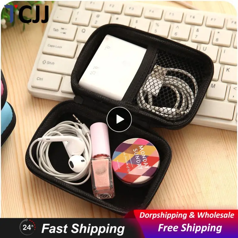 1~10PCS 6 Color EVA PU Mini Storage Bag Gadget Organizer Portable Case For Earphone